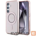 Back panel cover Guess  Guess Rhinestones Printed Classic Logo MagSafe Samsung Galaxy S25 Case Pink 