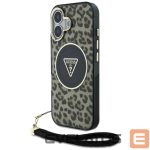 Other goods Guess  Guess HC IML Leopard Triangle Cord Strap MagSafe iPhone 16 Case - Brown 