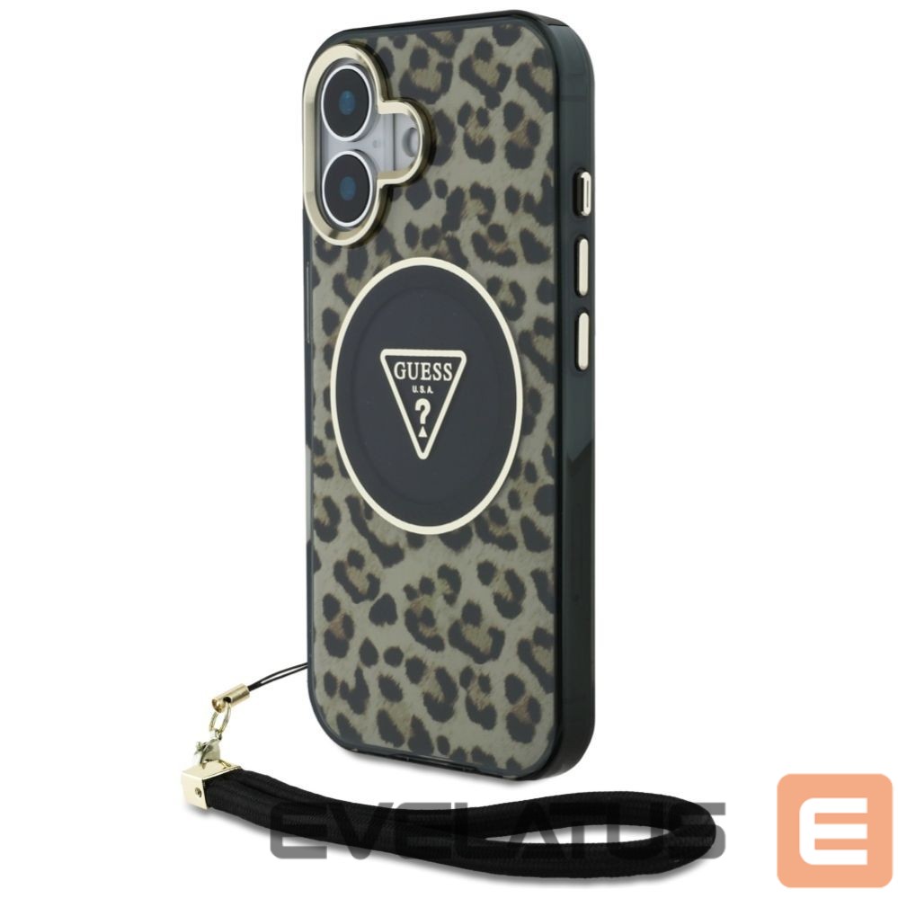 Other goods Guess Guess HC IML Leopard Triangle Cord Strap MagSafe iPhone 16 Case - Brown