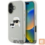 Back panel cover Karl Lagerfeld  Karl Lagerfeld HC 3D Rubber Double Heads iPhone 16 Case - Beige 