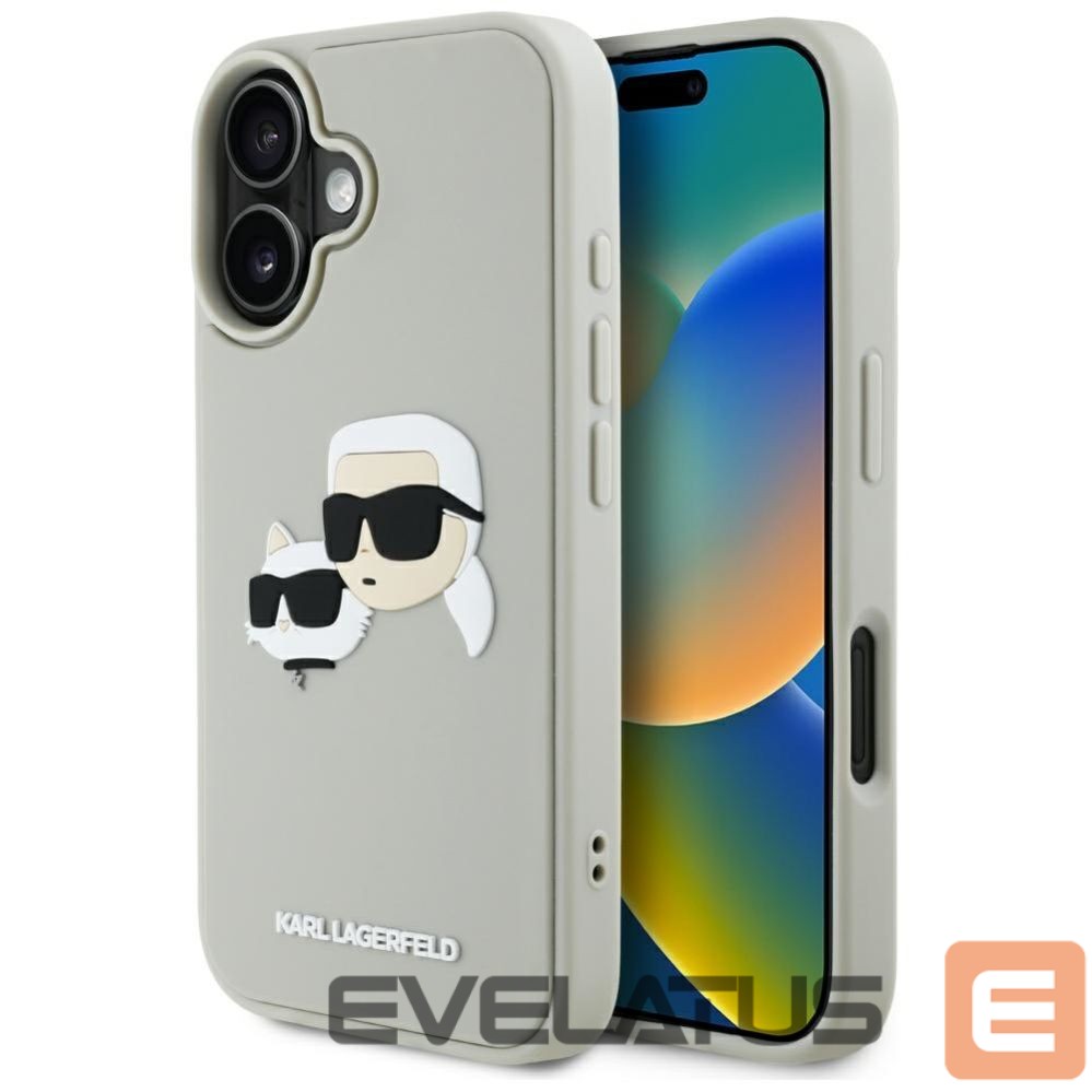 Other goods Karl Lagerfeld Karl Lagerfeld HC 3D Rubber Double Heads iPhone 16 Case - Beige