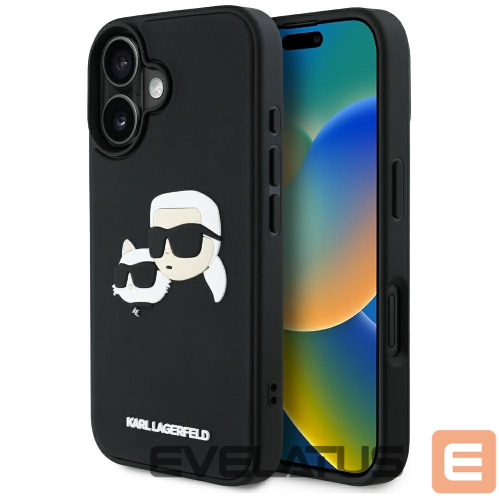 Other goods Karl Lagerfeld Karl Lagerfeld HC 3D Rubber Double Heads iPhone 16 Case - Black