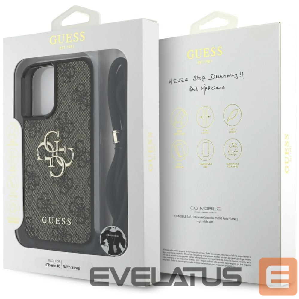 Other goods Guess Guess 4G Big Logo Cord Stap Crossbody Case for iPhone 16 Brown