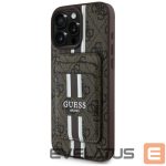 Other goods Guess  Guess 4G Stripes case with Magsafe wallet for iPhone 16 Pro Max brown 