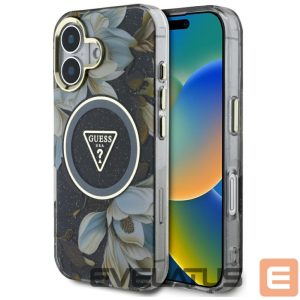 Other goods Guess  Guess Glitter Flowers Triangle Buttons MagSafe case for iPhone 16 black 