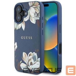 Other goods Guess  Guess Grained Printed Flower Pattern MagSafe case for iPhone 16 blue 