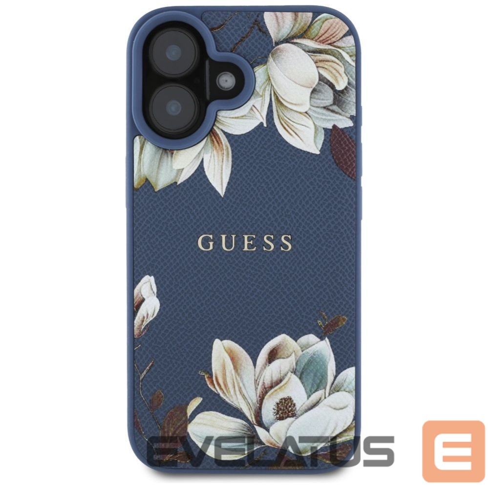 Other goods Guess Guess Grained Printed Flower Pattern MagSafe case for iPhone 16 blue
