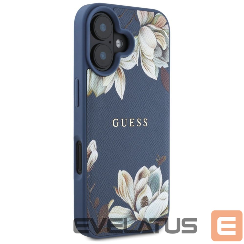 Other goods Guess Guess Grained Printed Flower Pattern MagSafe case for iPhone 16 blue