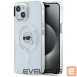 Back panel cover Karl Lagerfeld  Karl Lagerfeld IML Metal Karl Head MagSafe Case for iPhone 15 Plus White 