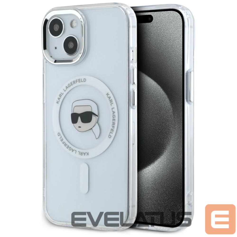 Other goods Karl Lagerfeld Karl Lagerfeld IML Metal Karl Head MagSafe Case for iPhone 15 Plus White