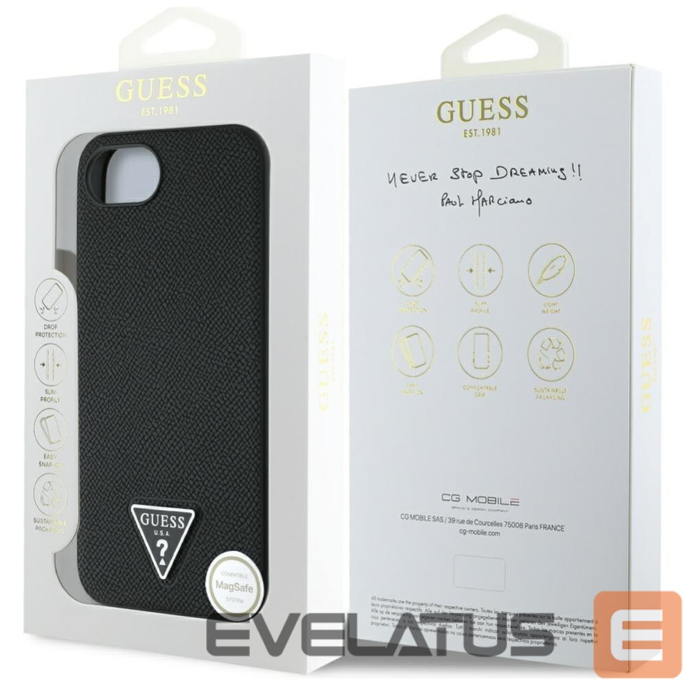 Other goods Guess Guess Grained Triangle MagSafe case for iPhone 16e - black