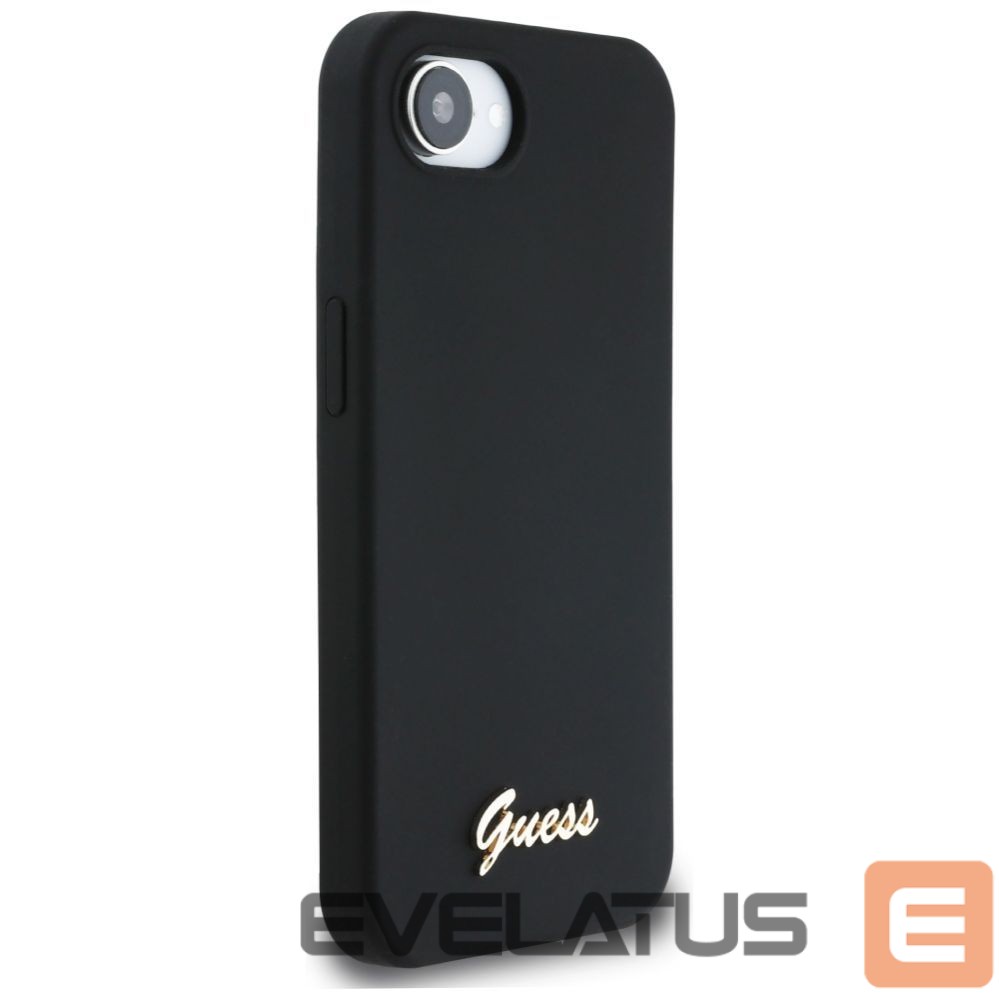 Other goods Guess Guess Silicone Script Metal Logo MagSafe iPhone 16e Case - Black