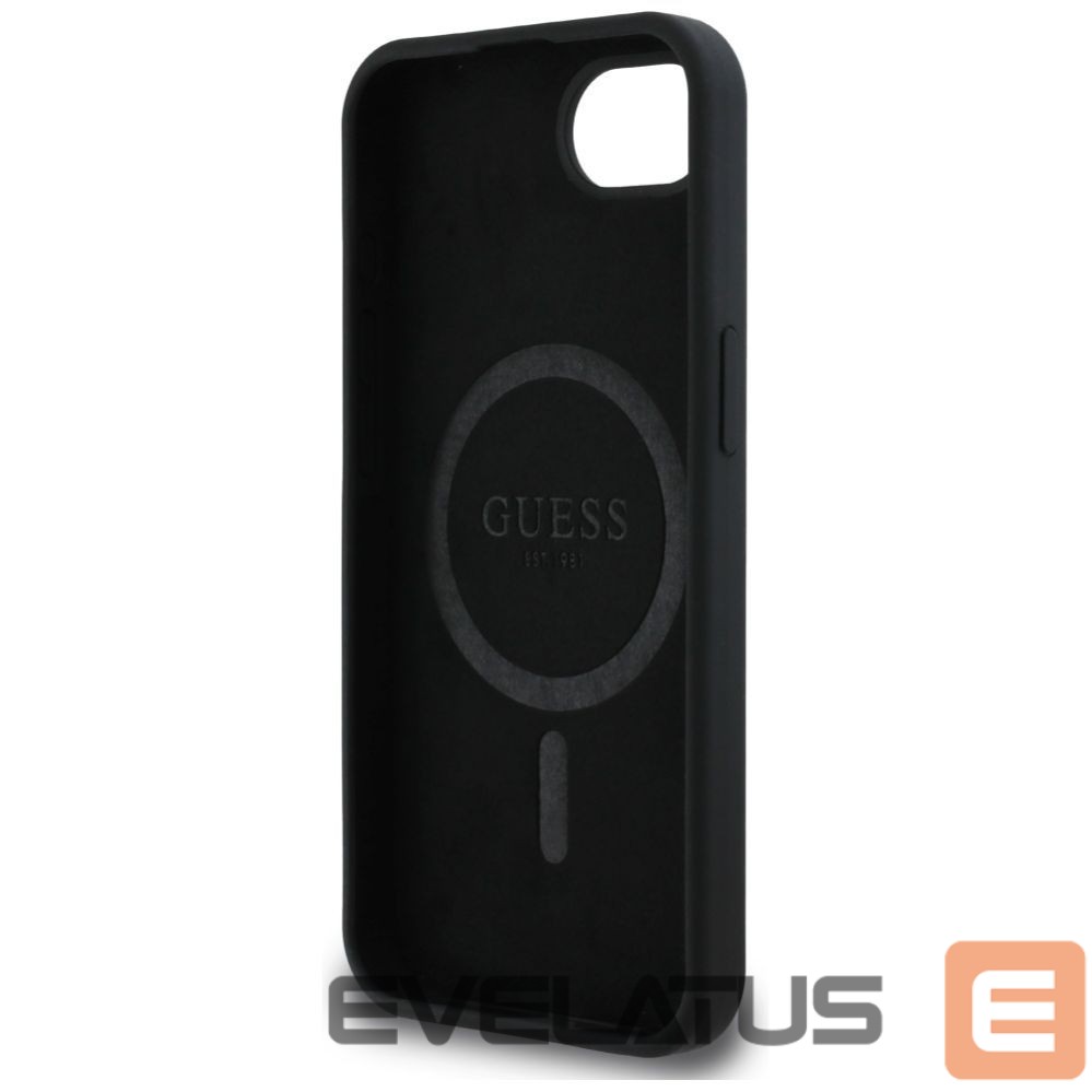 Other goods Guess Guess Silicone Script Metal Logo MagSafe iPhone 16e Case - Black