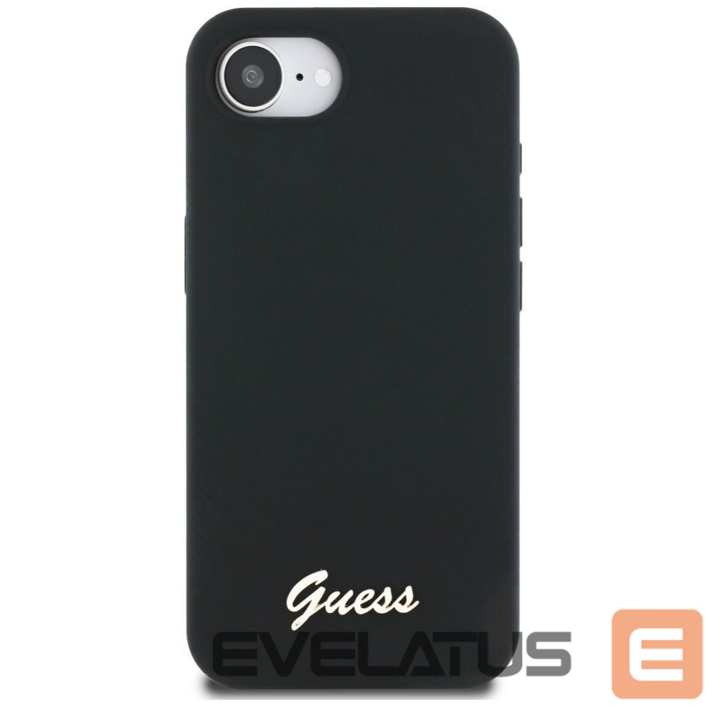 Other goods Guess Guess Silicone Script Metal Logo MagSafe iPhone 16e Case - Black