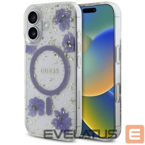 Other goods Guess  Guess Resin Flowers Glitter MagSafe case for iPhone 16 - purple 