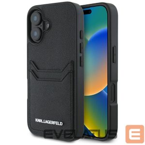 Other goods Karl Lagerfeld  Karl Lagerfeld HC Grained PU Cardslot Metal Elong iPhone 16 Case - Black 