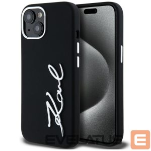 Other goods Karl Lagerfeld  Karl Lagerfeld Silicone Metal Script Logo iPhone 15 Case - Black 