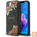 Back panel cover Guess  Guess 4G Flowers Print MagSafe case for iPhone 16e - black 
