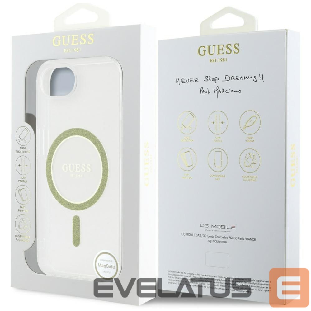 Other goods Guess Guess IML Glitter Circle MagSafe iPhone 16e Case - Clear