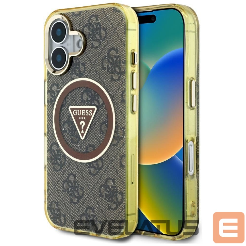 Other goods Guess Guess IML Metal Glitter 4G Circle Triangle MagSafe Case for iPhone 16 - Brown