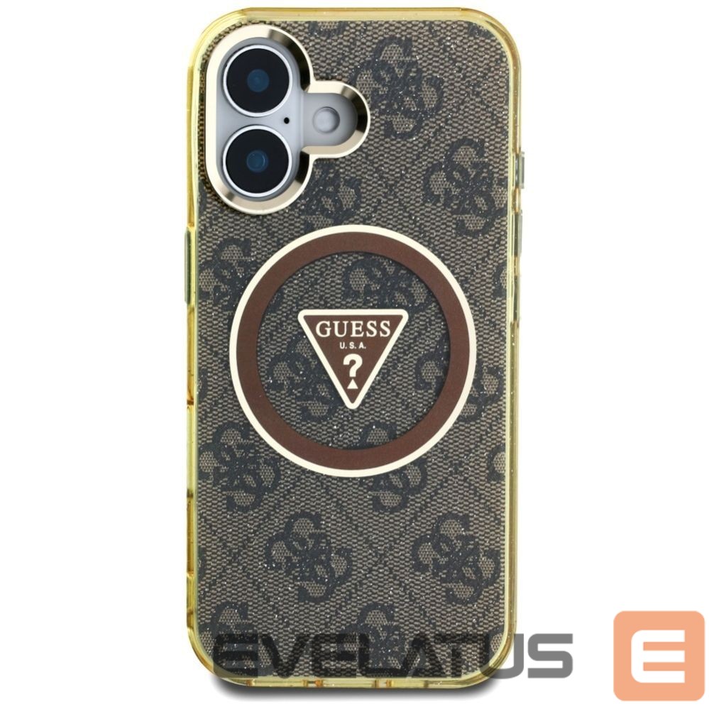 Other goods Guess Guess IML Metal Glitter 4G Circle Triangle MagSafe Case for iPhone 16 - Brown