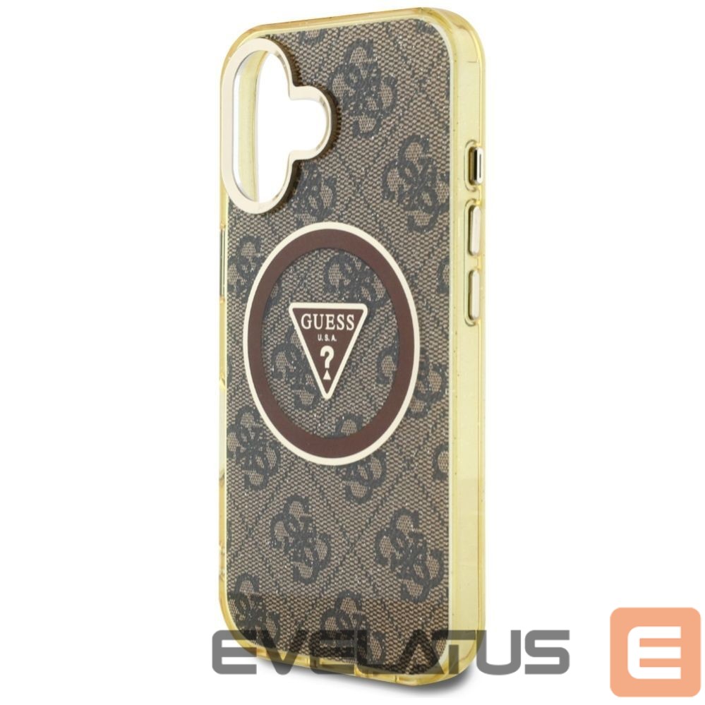 Other goods Guess Guess IML Metal Glitter 4G Circle Triangle MagSafe Case for iPhone 16 - Brown