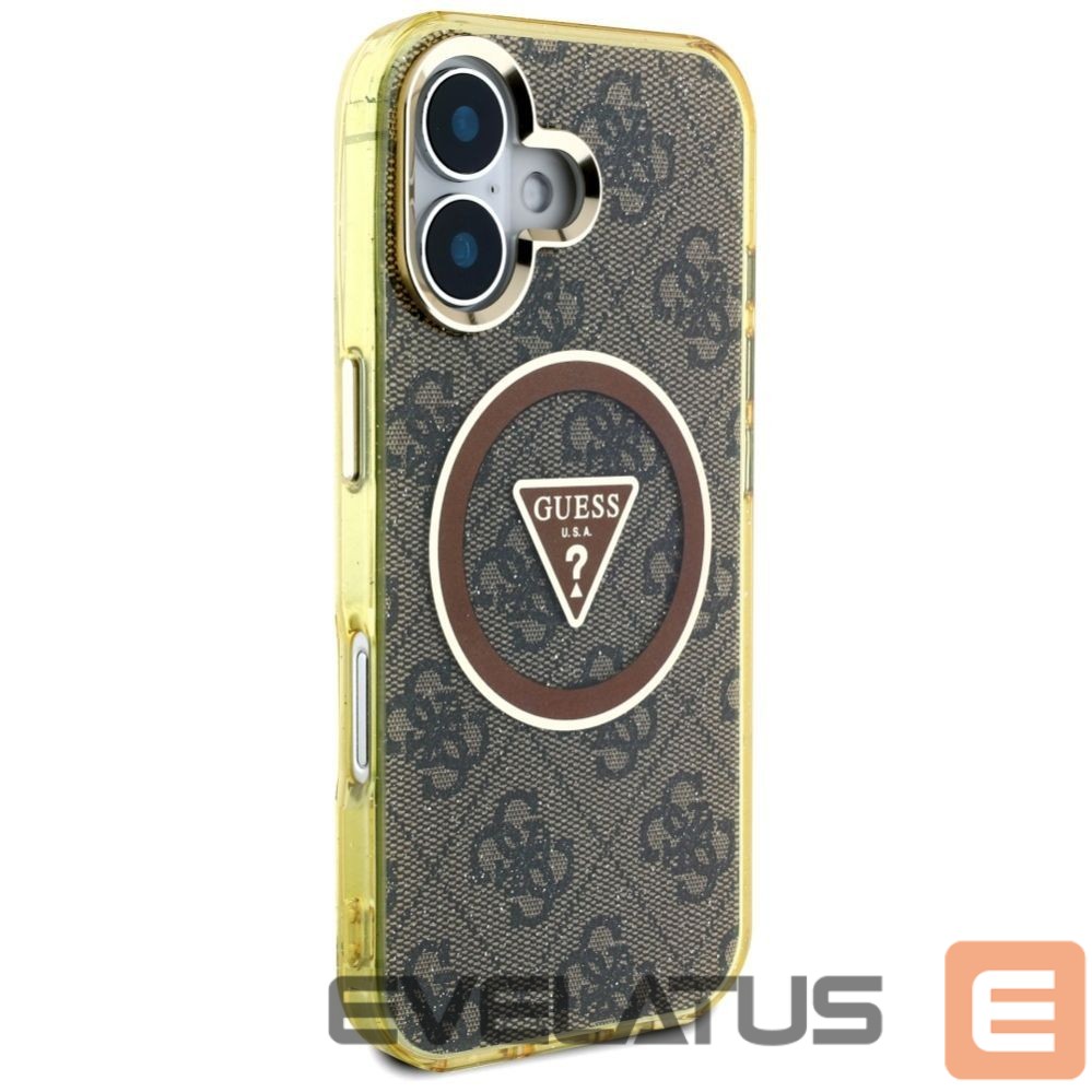 Other goods Guess Guess IML Metal Glitter 4G Circle Triangle MagSafe Case for iPhone 16 - Brown
