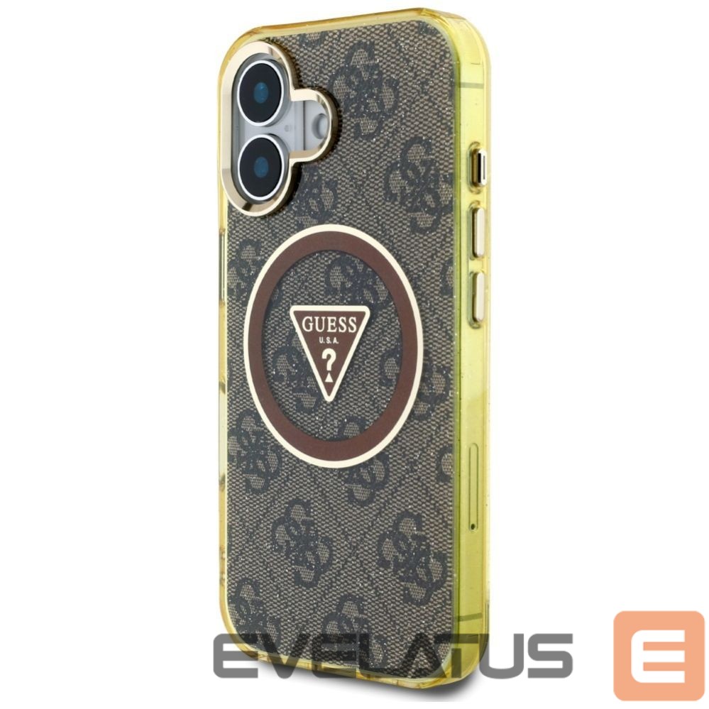 Other goods Guess Guess IML Metal Glitter 4G Circle Triangle MagSafe Case for iPhone 16 - Brown