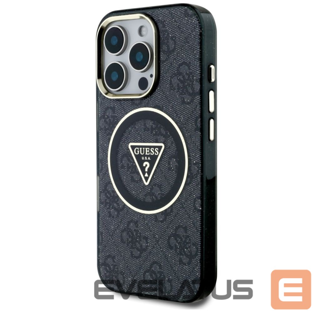 Other goods Guess Guess IML Metal Glitter 4G Circle Triangle MagSafe Case for iPhone 16 Pro - Black