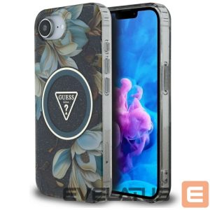 Other goods Guess  Guess IML Metal Glitter Flowers Triangle MagSafe case for iPhone 16e - black 