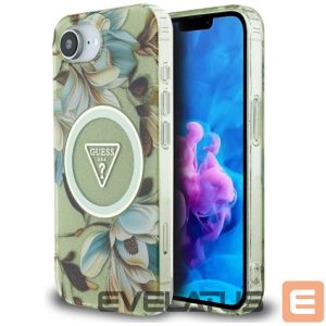 Other goods Guess  Guess IML Metal Glitter Flowers Triangle MagSafe iPhone 16e Case - Green 
