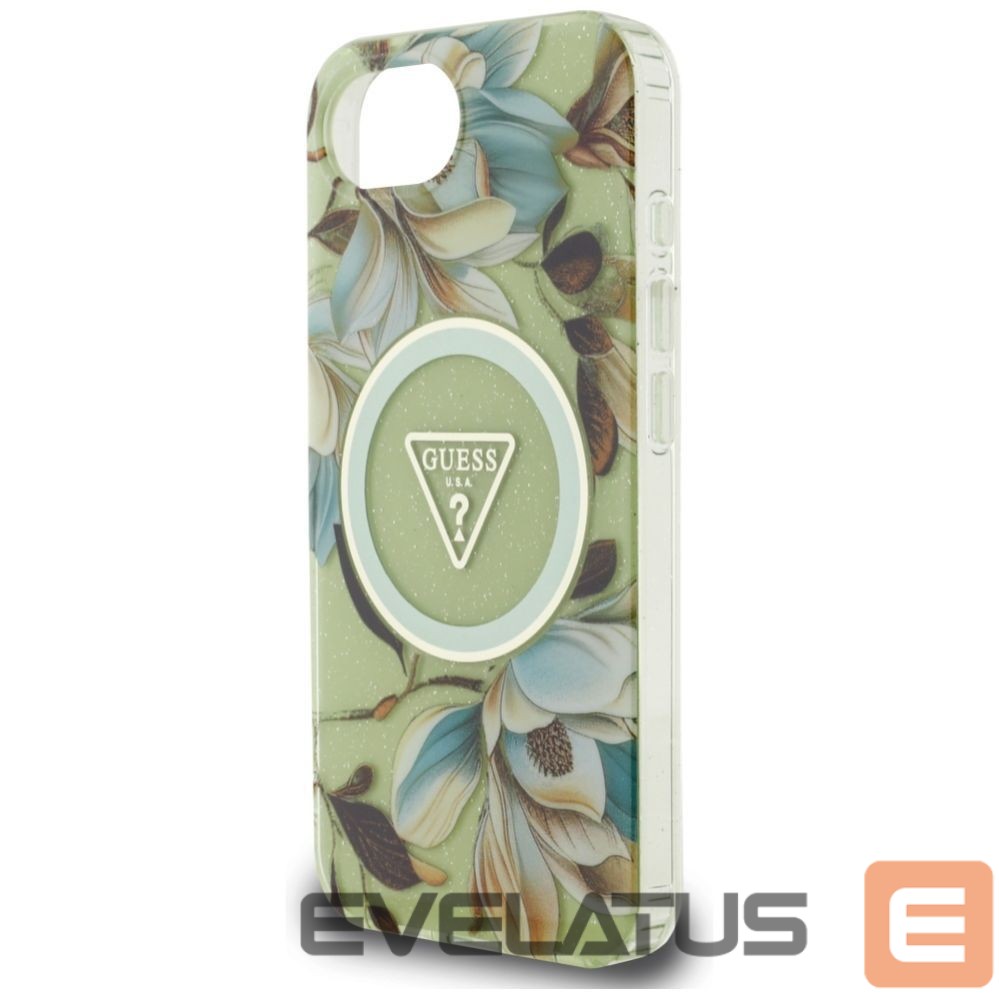 Other goods Guess Guess IML Metal Glitter Flowers Triangle MagSafe iPhone 16e Case - Green