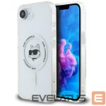 Back panel cover Karl Lagerfeld  Karl Lagerfeld IML Metal Choupette Head MagSafe iPhone 16e Case - White 