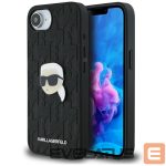 Back panel cover Karl Lagerfeld  Karl Lagerfeld Monogram Karl Head Pin iPhone 16e Case - Black 
