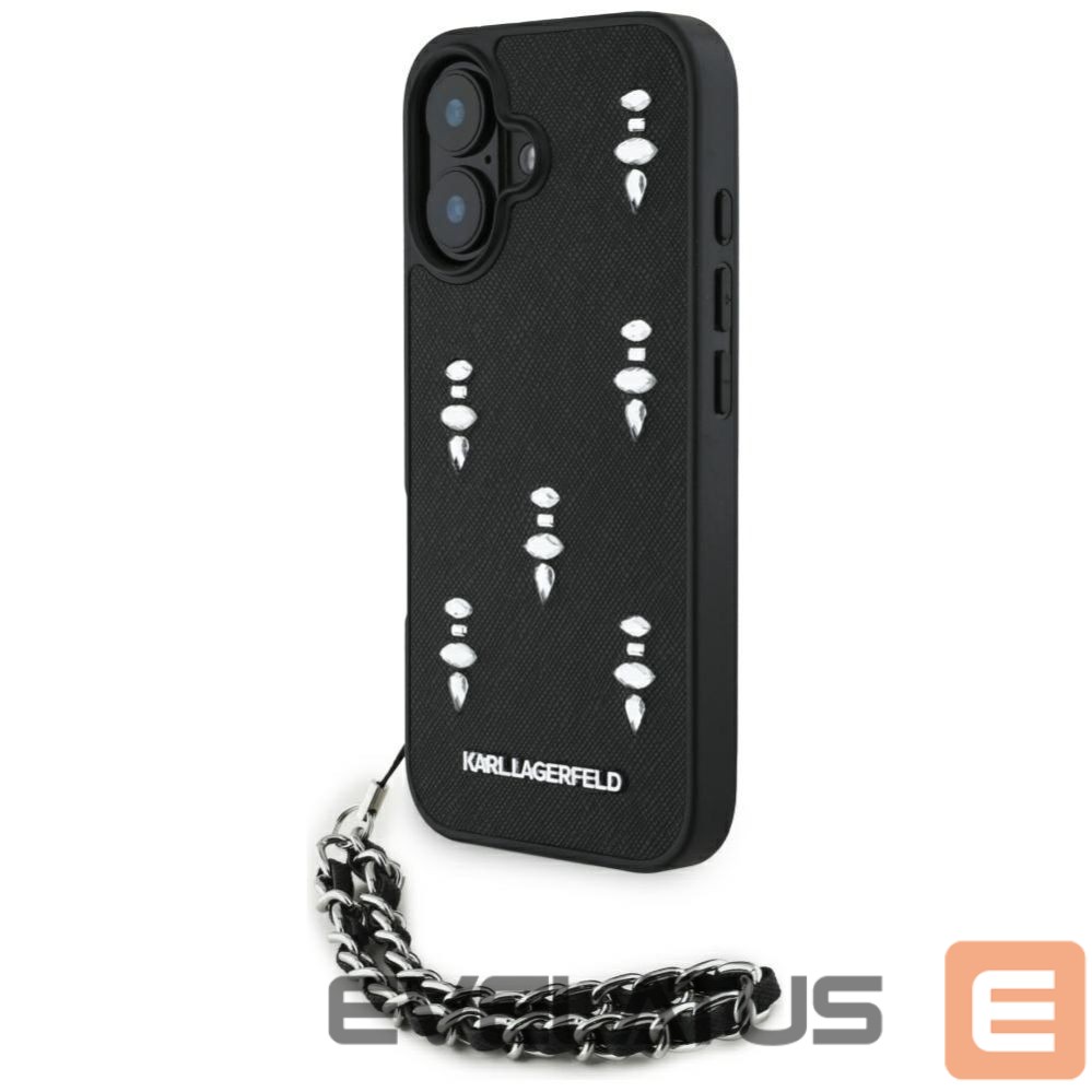 Other goods Karl Lagerfeld Karl Lagerfeld Saffiano Crystals w/Chain iPhone 16 Case - Black