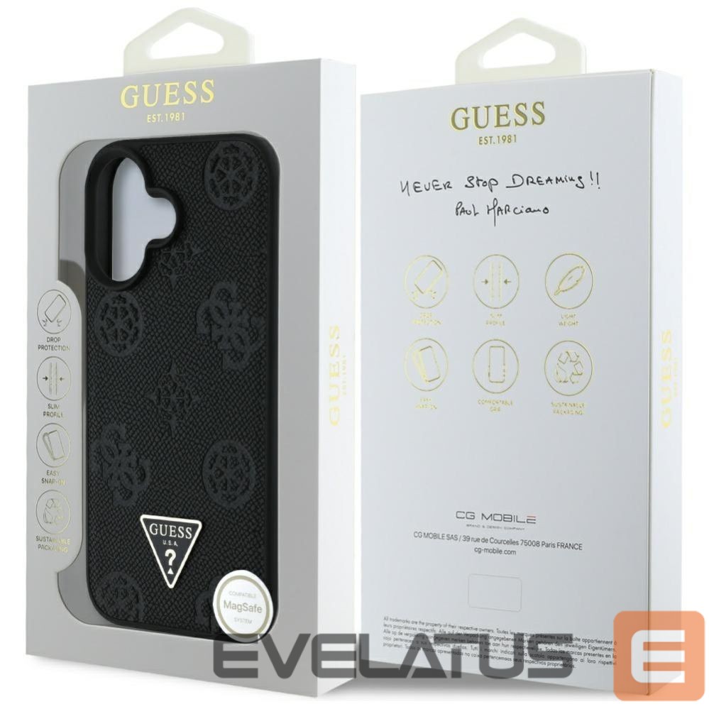 Other goods Guess Guess Grained Hot Stamp Peony Triangle Logo MagSafe Case for iPhone 16 - Black