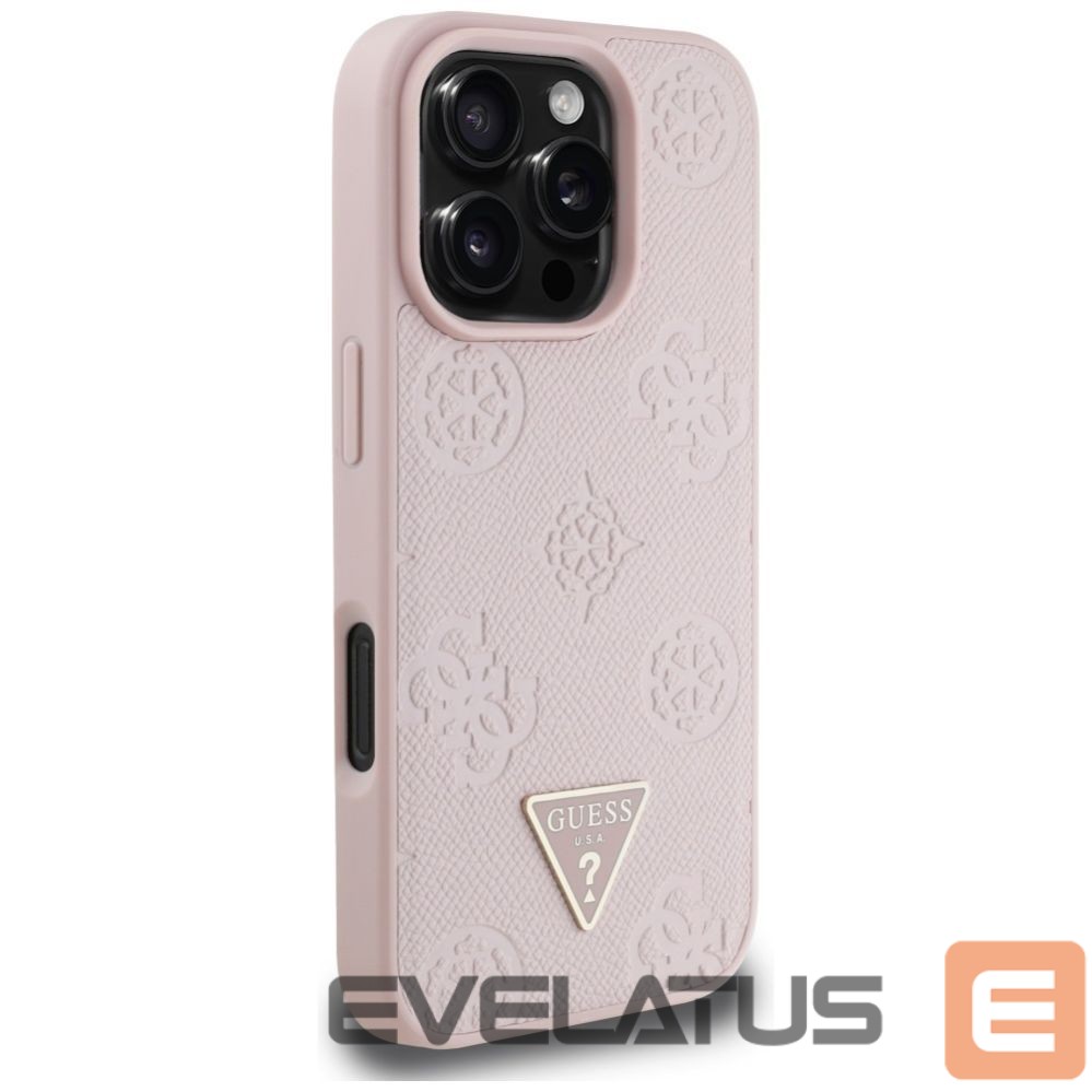 Other goods Guess Guess Grained Hot Stamp Peony Triangle Logo MagSafe iPhone 16 Pro Case - Pink