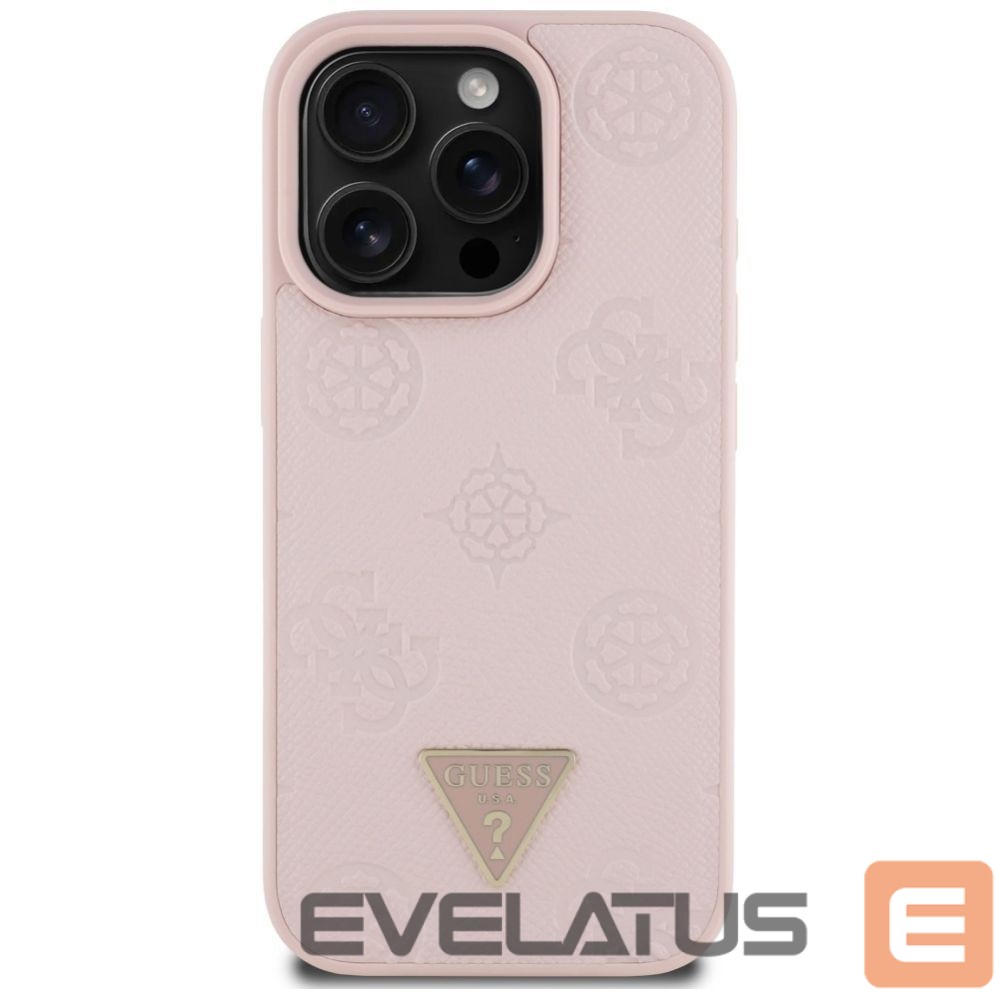 Other goods Guess Guess Grained Hot Stamp Peony Triangle Logo MagSafe iPhone 16 Pro Case - Pink