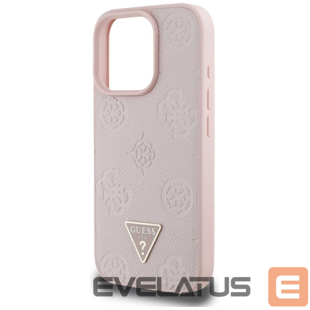 Other goods Guess Guess Grained Hot Stamp Peony Triangle Logo MagSafe iPhone 16 Pro Case - Pink