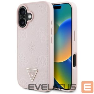 Other goods Guess  Guess Grained Hot Stamp Peony Triangle Logo MagSafe iPhone 16 Case - Pink 