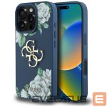 Back panel cover Guess  Guess Grained Roses Big 4G logo case for iPhone 16 Pro Max - blue 