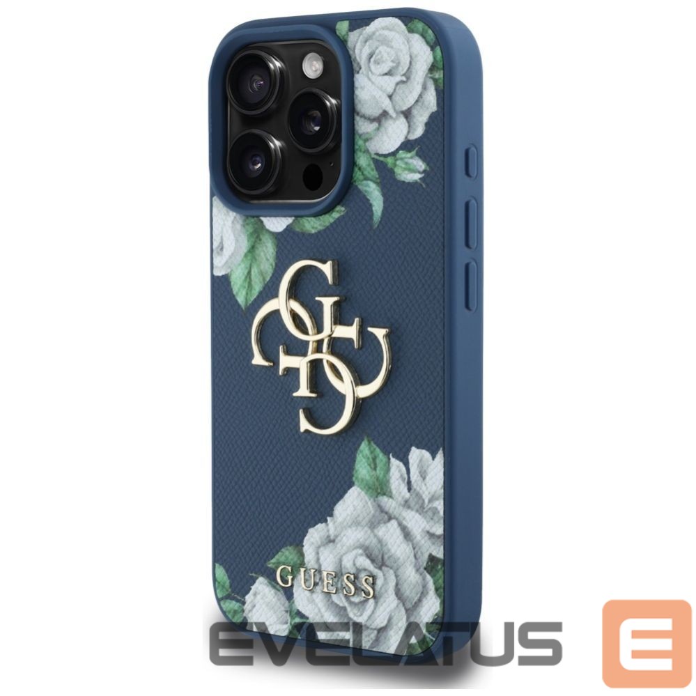 Other goods Guess Guess Grained Roses Big 4G logo case for iPhone 16 Pro Max - blue
