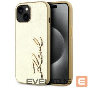 Other goods Karl Lagerfeld  Karl Lagerfeld Wrinkled Metal Signature iPhone 15 Case - Gold 