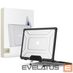 Back panel cover Tech-Protect  Tech-Protect SmartShell Pro case for MacBook Air 13" 2023-2025 M2 / M3 / M4 - transparent and black 