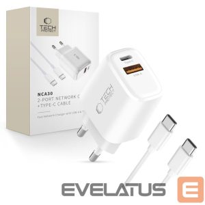 Other goods Tech-Protect  Tech-Protect NCA30 PD 30W QC3.0 USB-A / USB-C Wall Charger + USB-C / USB-C Cable 100cm - White 