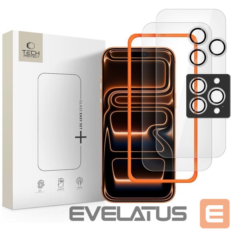 Other goods Tech-Protect Tech-Protect Easy Set+ 3-pack tempered glass for iPhone 16 Pro / 17 Pro - transparent
