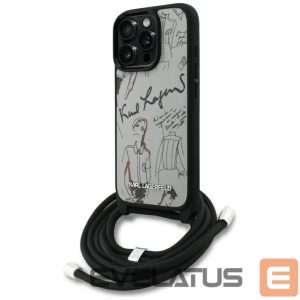 Other goods Karl Lagerfeld  Karl Lagerfeld Crossbody Grained Pattern & Logo Case for iPhone 16 Pro Max - Gray 
