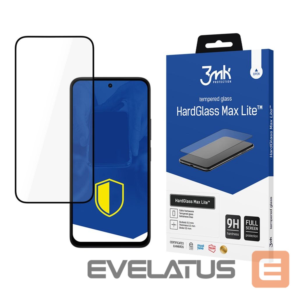 Other goods 3MK 3mk HardGlass Max Lite Black Tempered Glass for Xiaomi Redmi 15 5G