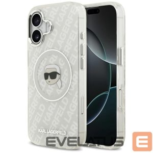 Back panel cover Karl Lagerfeld  Karl Lagerfeld IML Karl Head Logo MagSafe iPhone 17 Case - Gray 