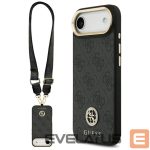 Back panel cover Guess  Guess 4G Strass Logo & Big Strap Metal Buttons MagSafe Case for iPhone Air - Black 